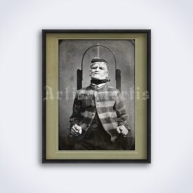 Printable Electric chair execution, electroshock torture photo poster - vintage print poster