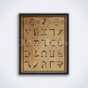 Printable Enochian Alphabet by John Dee, Edward Kelley - magick poster - vintage print poster