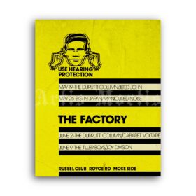 Printable The Factory Records Fac51 vintage 1970s concert fest poster - vintage print poster