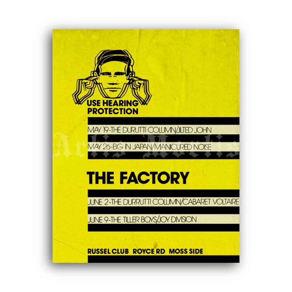 Printable The Factory Records Fac51 vintage 1970s concert fest poster - vintage print poster