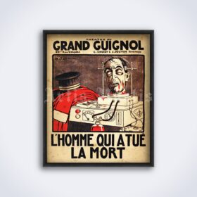 Printable L'Homme Qui A Tue La Mort - Grand Guignol theatre poster - vintage print poster