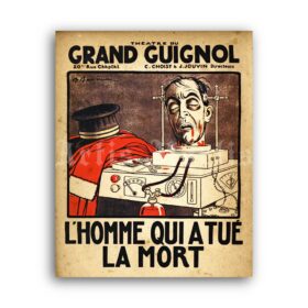 Printable L'Homme Qui A Tue La Mort - Grand Guignol theatre poster - vintage print poster