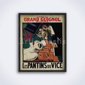 Printable Les Pantins Du Vice - Grand Guignol horror theatre poster - vintage print poster