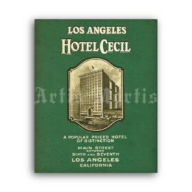 Printable Cecil Hotel Los Angeles advertising - haunted place poster - vintage print poster