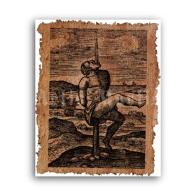 Printable Impalement Execution - medieval punishment, inquisition poster - vintage print poster