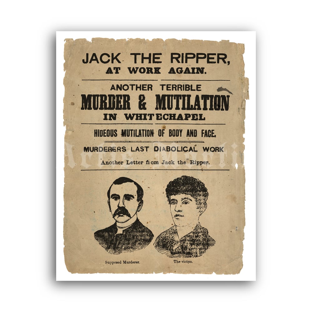 HISTORY GIFT BOOKLET POSTER  ON JACK THE RIPPER AT WORK AGAIN IN NEWS AND VERSE 