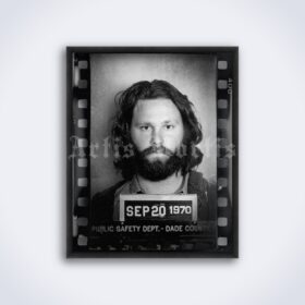 Printable Jim Morrison 1970 mugshot photo - The Doors poster - vintage print poster