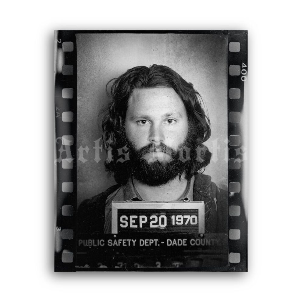 Printable Jim Morrison 1970 mugshot photo - The Doors poster - vintage print poster