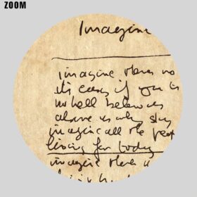 Printable John Lennon - Imagine song handwritten lyrics poster - vintage print poster