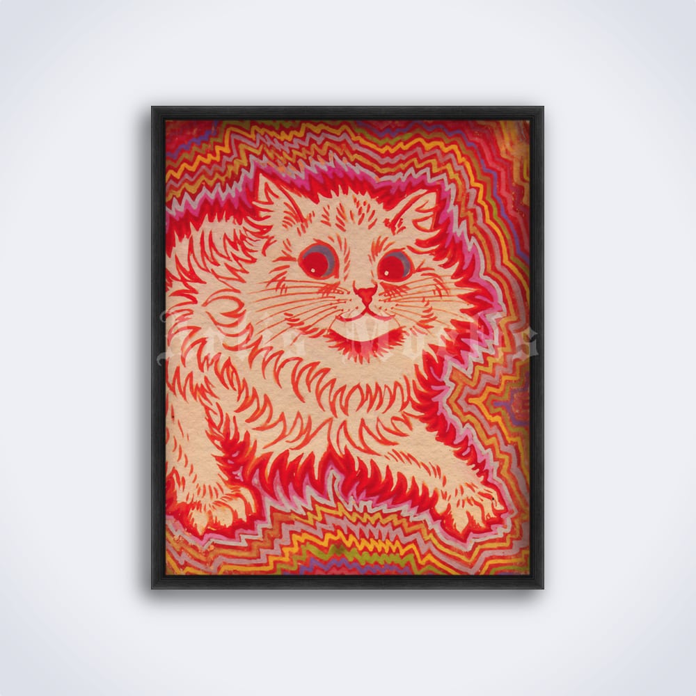 FLOWERED CAT : Vintage Psychedelic Abstract Louis Wain Print | Art Board  Print