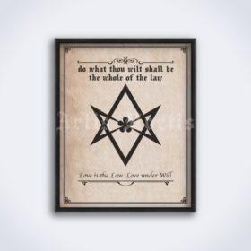 Printable Aleister Crowley Thelema Magick Seal and Law poster - vintage print poster
