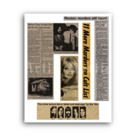 Printable Charles Manson Newspaper clippings #2 poster - vintage print poster