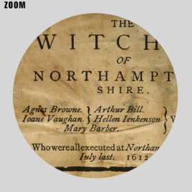 Printable Northamptonshire witch trial, Witches on the pig poster - vintage print poster