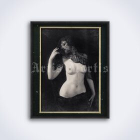 Printable Nude with the Veil - vintage photo by Alfred Cheney Johnston - vintage print poster