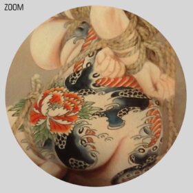 Printable Tied tattooed beauty - Japanese kinbaku art by Ozuma Kaname - vintage print poster