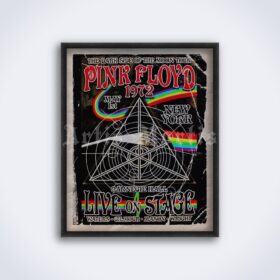 Printable Pink Floyd - The Dark Side of The Moon Tour 1972 gig poster - vintage print poster