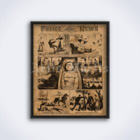 Printable Jack the Ripper, Mary Nicholls - Police News magazine poster - vintage print poster