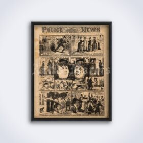 Printable Jack the Ripper, Annie Chapman - Police News magazine poster - vintage print poster