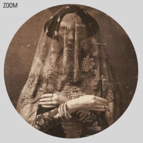 Printable Woman in death shroud - macabre sculpture, postmortem photo - vintage print poster