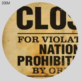 Printable Prohibition Closed sign - vintage bar, bootlegger poster - vintage print poster