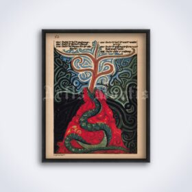 Printable Magic serpent - mystic, alchemical art by Carl Gustav Jung - vintage print poster