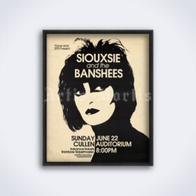 Printable Siouxsie and the Banshees vintage gothic rock flyer poster - vintage print poster