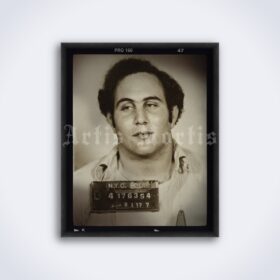 Printable Son of Sam David Berkowitz serial killer mugshot photo poster - vintage print poster