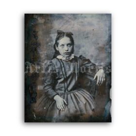 Printable Strange ghostly girl - vintage gothic photo - vintage print poster