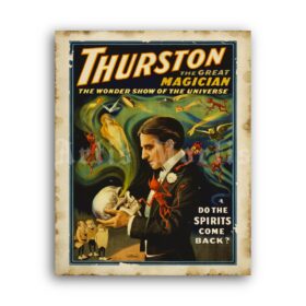 Printable Thurston the Great Magician - vintage illusionist show poster - vintage print poster