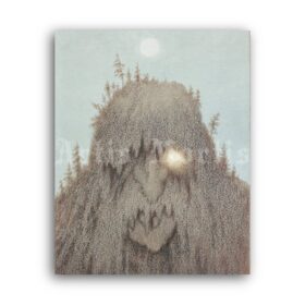 Printable Forest Troll - Theodor Kittelsen folk tales illustration art poster - vintage print poster