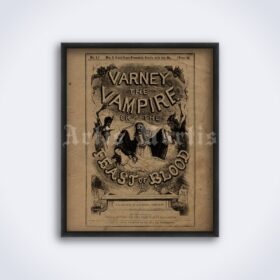 Printable Varney the Vampire - Victorian penny dreadful cover poster - vintage print poster