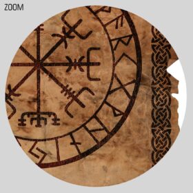 Printable Vegvisir Viking magic compass - pagan symbol poster - vintage print poster