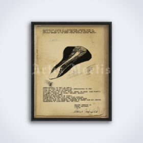 Printable UFO Aerodyne drawing - 1947 Majestic-12 secret report poster - vintage print poster