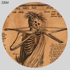 Printable Skeleton Archer - memento mori art by Gerhart Altzenbach - vintage print poster