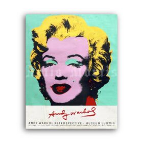 Printable Andy Warhol - 1989 vintage pop art exhibition poster - vintage print poster