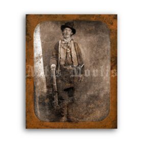 Printable Billy the Kid antique photo - Old West crime, outlaw poster - vintage print poster