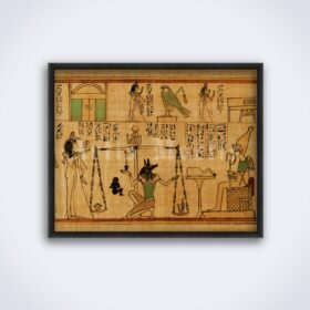 Printable Egyptian Book of the Dead - Weighting of the Heart poster - vintage print poster