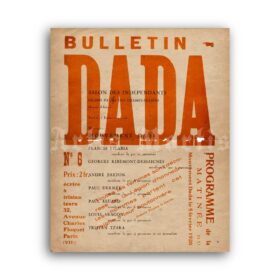 Printable DADA Bulletin cover - vintage 1920 dadaism art poster - vintage print poster