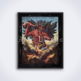 Printable Dagol Demon illustration - Compendium of demonology poster - vintage print poster