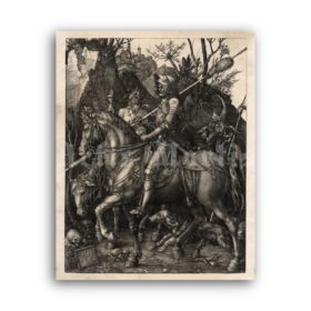 Printable Knight, Death and the Devil - Albrecht Durer medieval art - vintage print poster