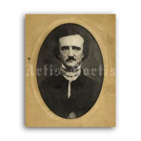 Printable Edgar Allan Poe - poet, writer photo portrait gothic print - vintage print poster