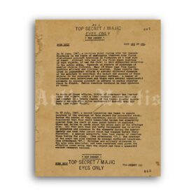 Printable Eisenhower briefing vintage Top Secret UFO document poster - vintage print poster