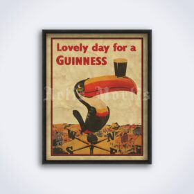 Printable Lovely day for a Guinness - vintage beer advertisement poster - vintage print poster