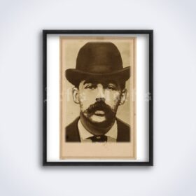 Printable H. H. Holmes - first American serial killer mugshot photo poster - vintage print poster