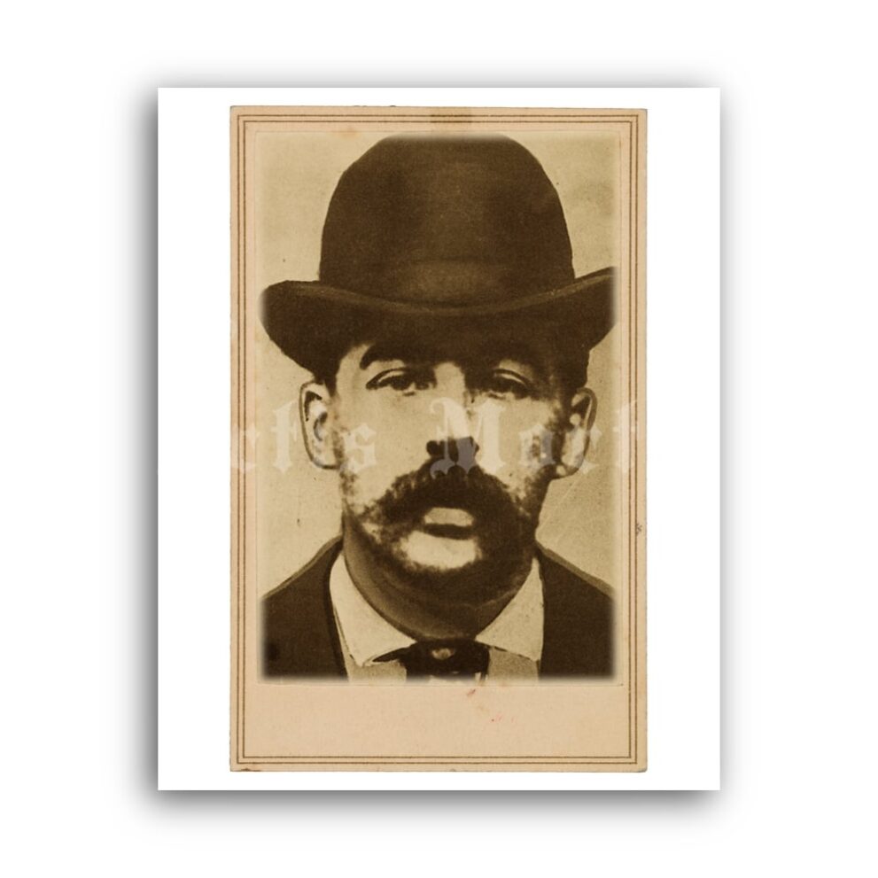 Printable H. H. Holmes - first American serial killer mugshot photo poster - vintage print poster
