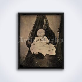 Printable Victorian Hidden Mother - vintage weird creepy photo print - vintage print poster