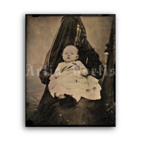 Printable Victorian Hidden Mother - vintage weird creepy photo print - vintage print poster