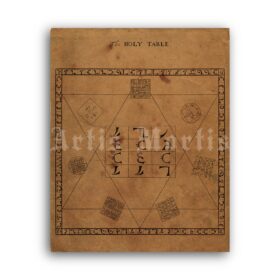 Printable The Holy Table diagram by John Dee and Edward Kelley poster - vintage print poster