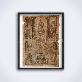 Printable Medieval Indulgence print - reducing punishment for sins - vintage print poster