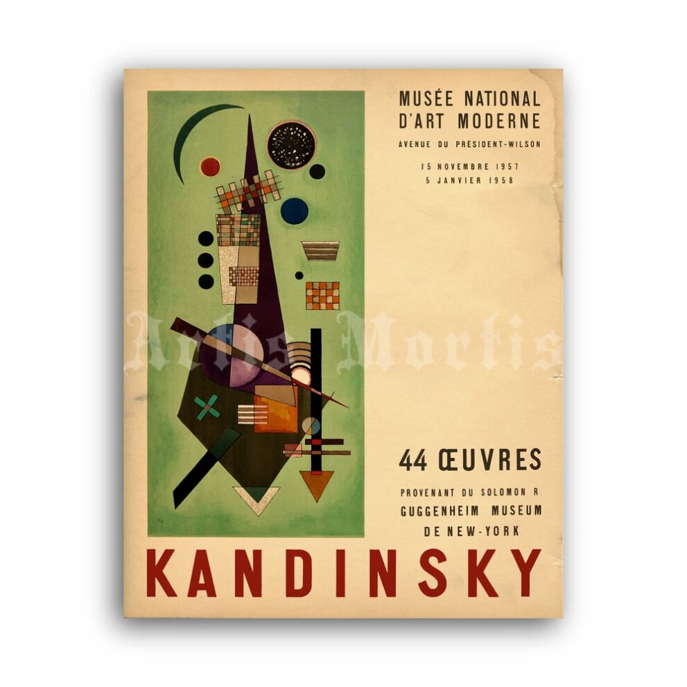 Printable Wassily Kandinsky - vintage 1957 art exhibition poster - vintage print poster